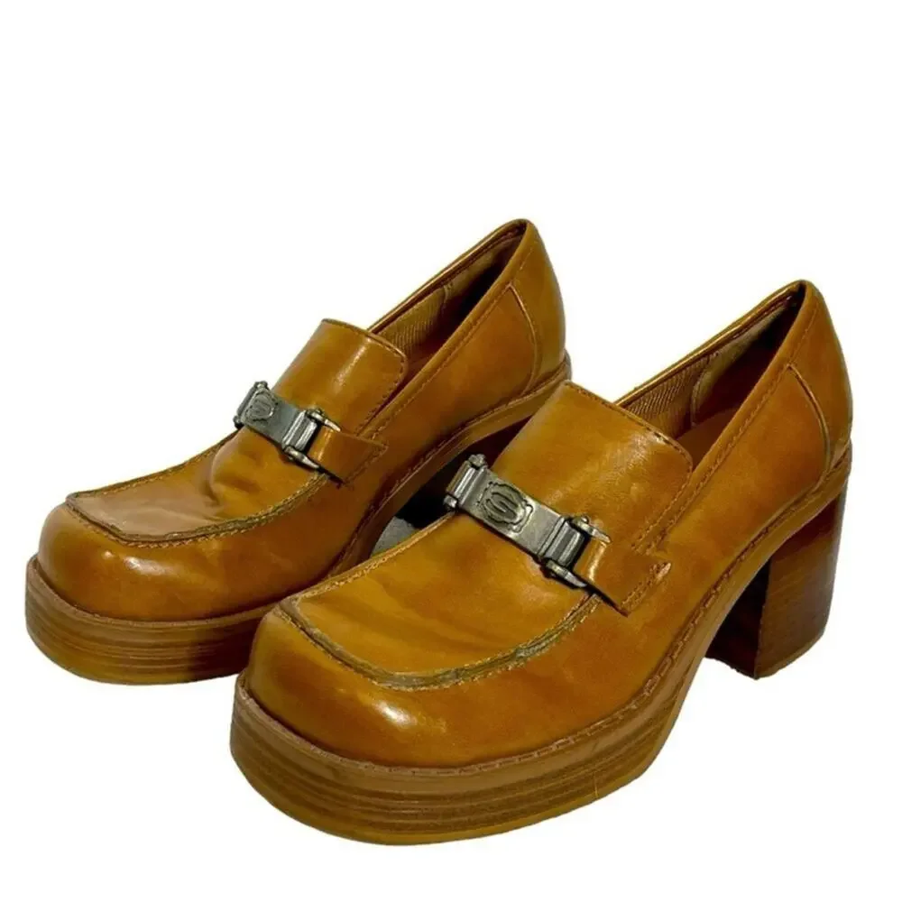 Y2K Chunky Platform Heels Brown Skechers Somethin Else Size 7.5